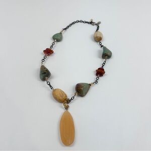 Silpada Designs Sterling‎ Silver Amber Stone Pendant Necklace